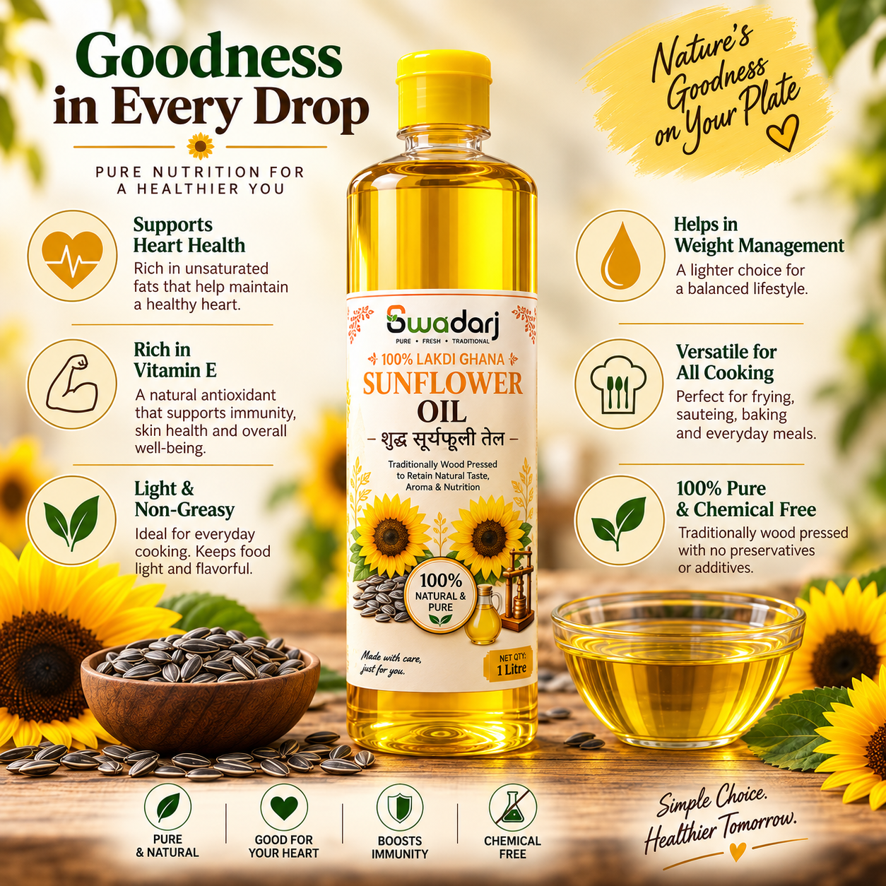 Pure & Natural Sunflower Oil