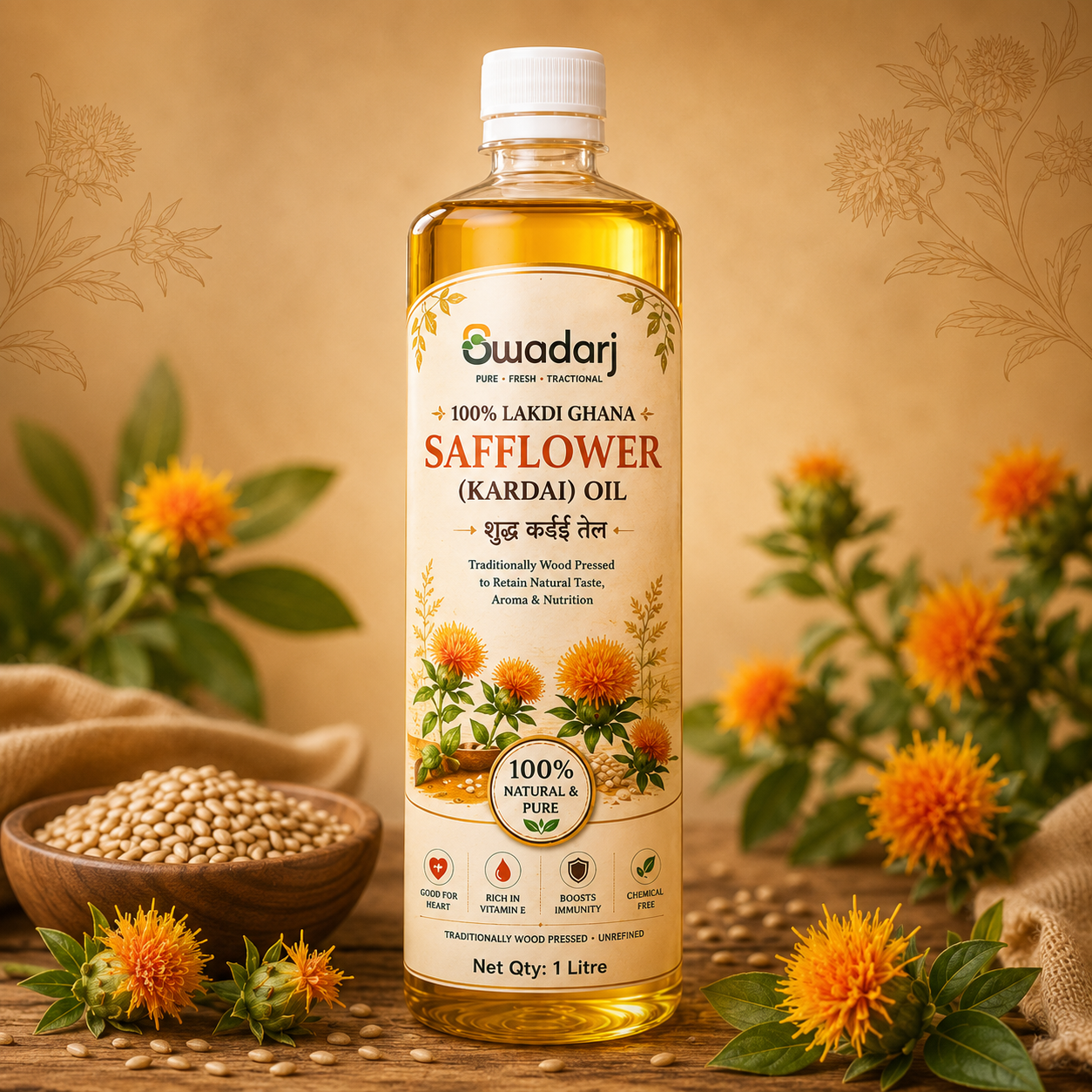 Pure Safflower (Kardai) Oil