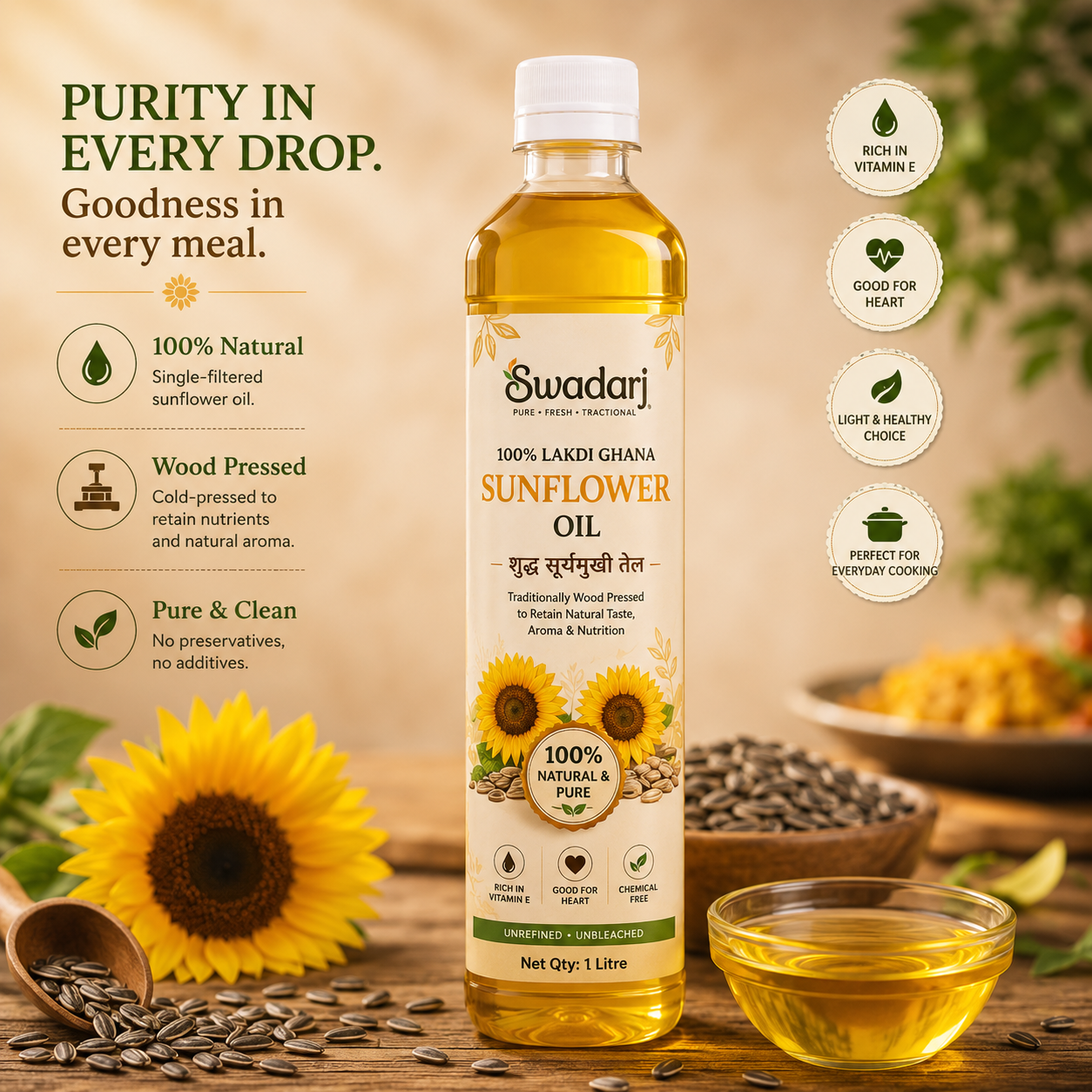 Pure & Natural Sunflower Oil