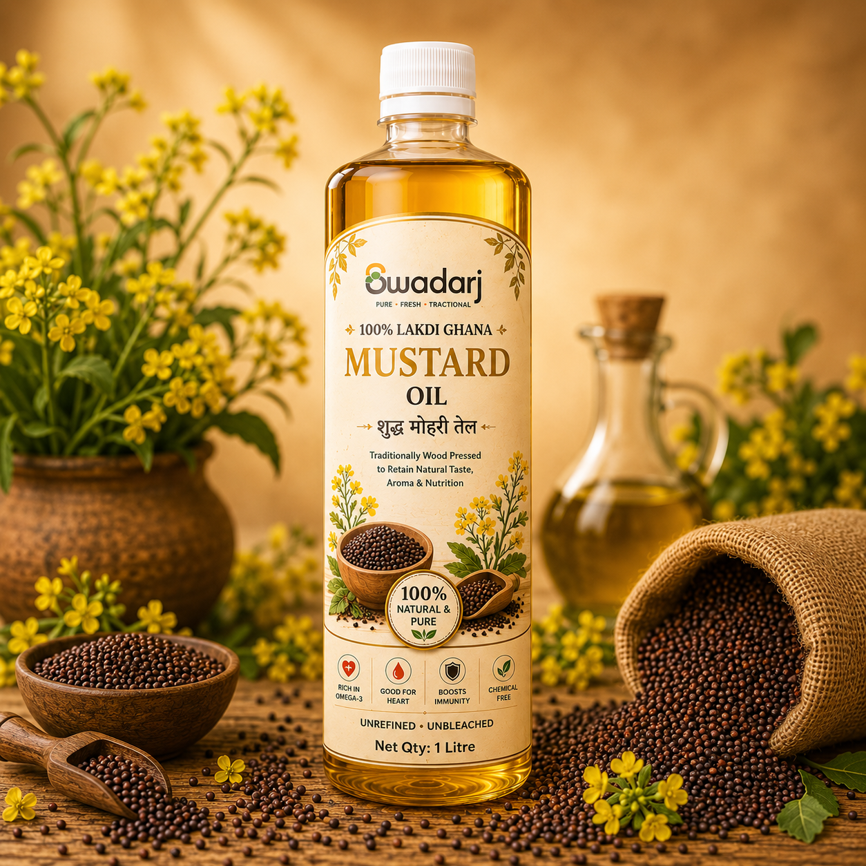 Premium Lakdi Ghana Black Mustard Oil