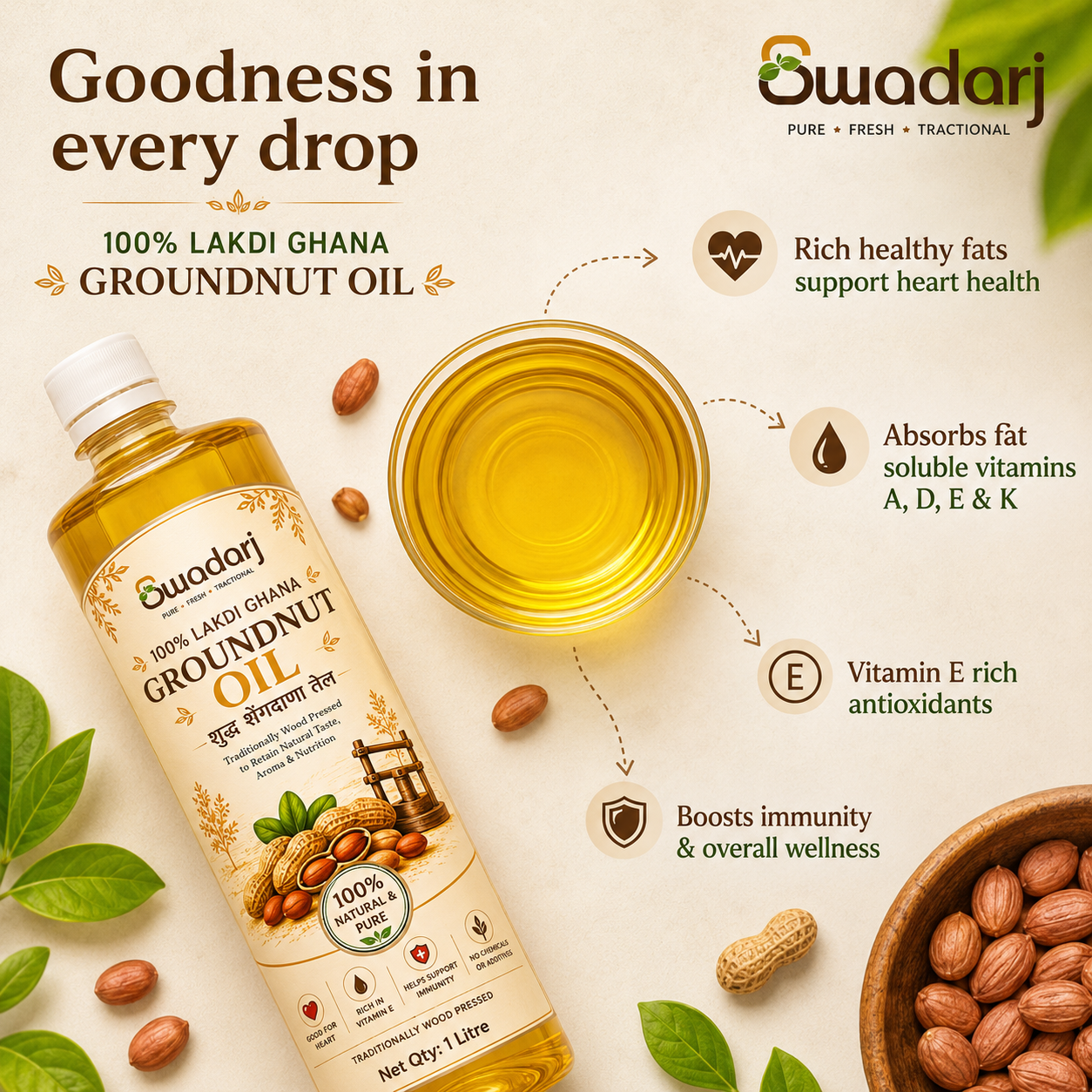 Premium Lakdi Ghana Groundnut Oil